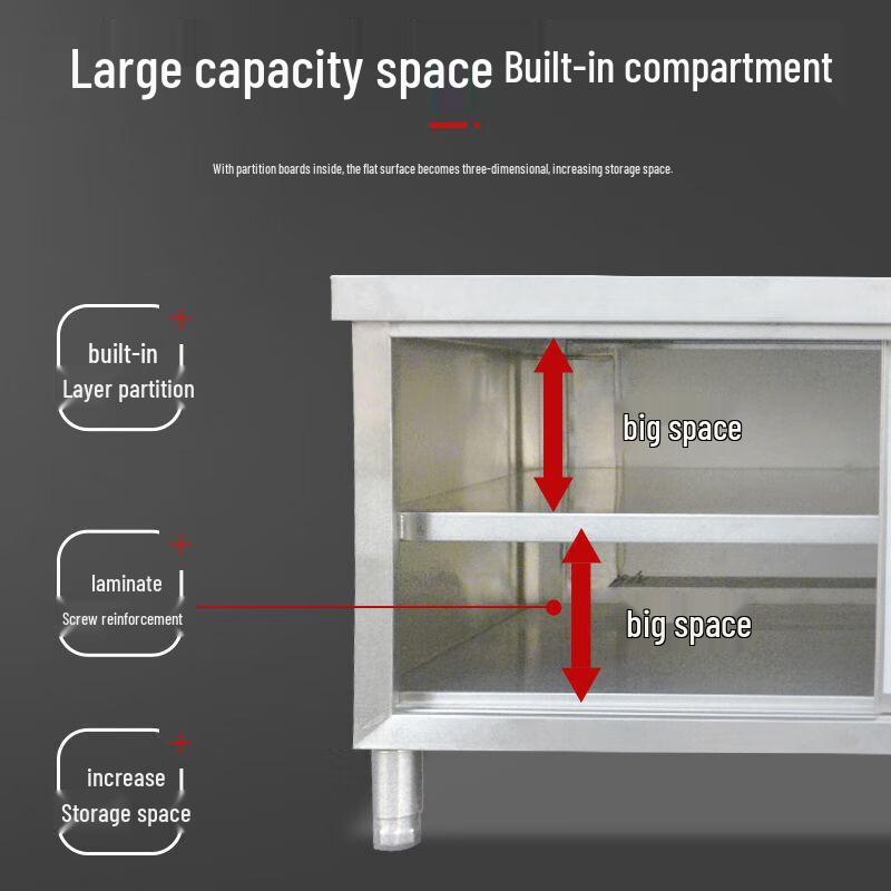 Рабочий стол из нержавеющей стали ZISIZ и шкаф для хранения