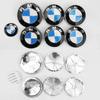 LRIMO1 7pcs Front Hood Emblem Car 50th Anniversary Logo 82mm+Rear Badge 74mm+Wheel Hub Cap 68mm Decoration Cover Styling for BMW M