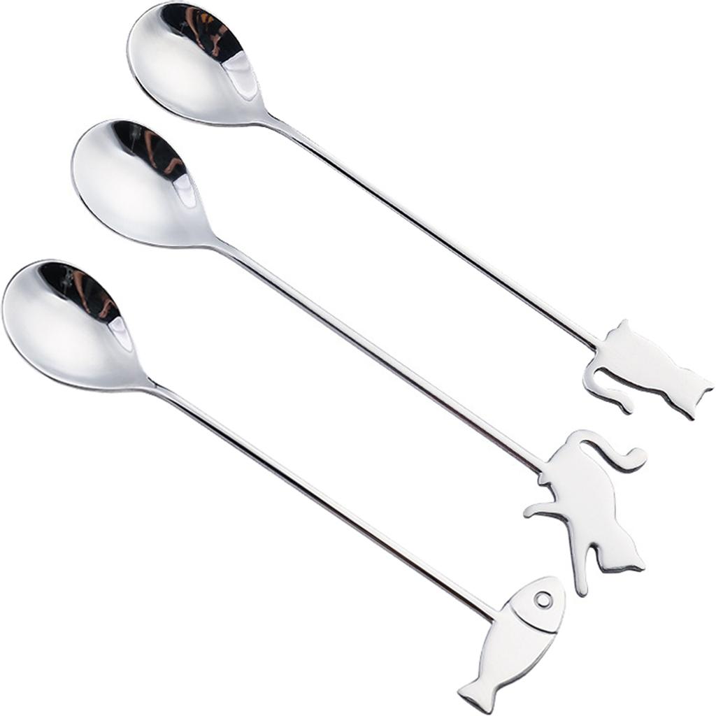 Cute Stainless Steel Mixing Home Drinking Stirring Tool Teaspoon Milk Spoon Coffee Accessories