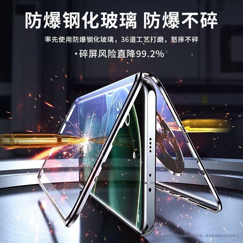 Полный Чехол 360 для POCO X7 Pro Чехол Двустороннее Магнитное Притяжение Металлическая Крышка Закаленное Стекло Чехол для Xiaomi Poco X7 Pro 5G