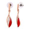 Стильные подвесные серьги Estele из латуни с покрытием из розового золота и красной эмалью для девочек и женщин