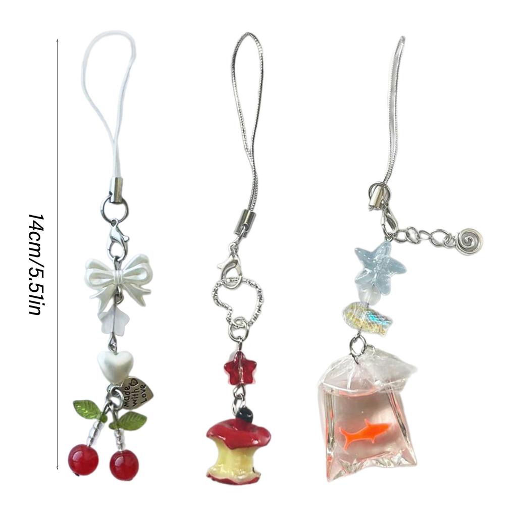 Lovely Fish Key Ornament Handmade Pendant Stylish Fruit Phone Pendant Unique Bag Pendant Present for Fashion Lover