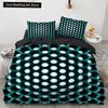 3D Honeycomb King Queen Пододеяльник Твердый Геометрический Комплект Постельного Белья Для Подростков Взрослый Психоделический Абстрактный 2/3 шт Полиэстер Пододеяльник