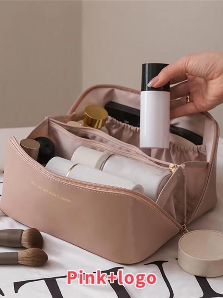 Дорожная косметичка большой емкости, портативная кожаная косметичка, женская водонепроницаемая сумка для мытья в ванной, многофункциональный набор туалетных принадлежностей