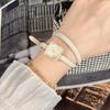 Small Dial Women'S Watch Quartz Watch Double Circle Thin Belt Diamond-Encrusted Small Square Watch Women 22032