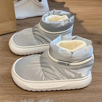 Модная ПУ Водонепроницаемая Платформа Женские Ботинки Повседневные Плюшевая Подкладка Теплые Снежные Ботинки Уличные Домашние Толстая Подошва Нескользящие Ботильоны