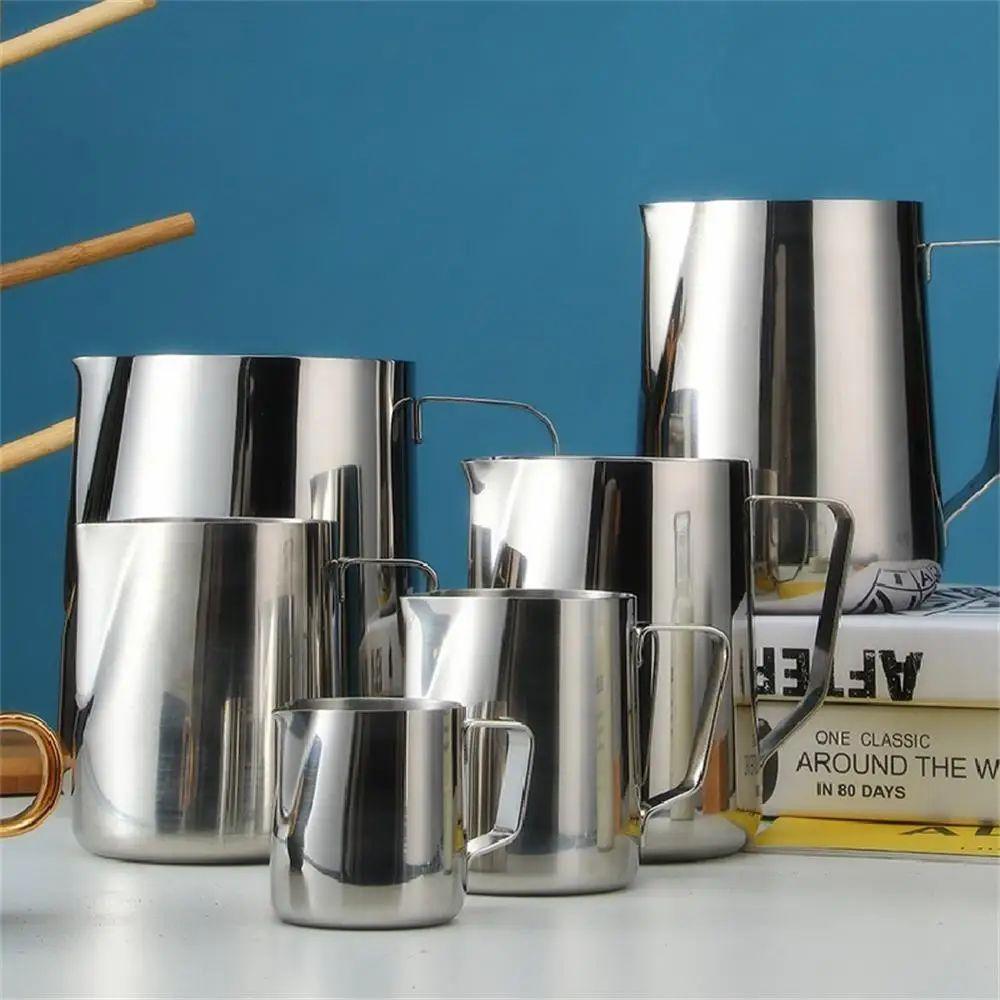 Кувшин для вспенивания молока для кофе и латте-арта Кувшин для вспенивания молока Кувшин для измерения из нержавеющей стали Инструмент для бариста для эспрессо Аксессуары для кофе