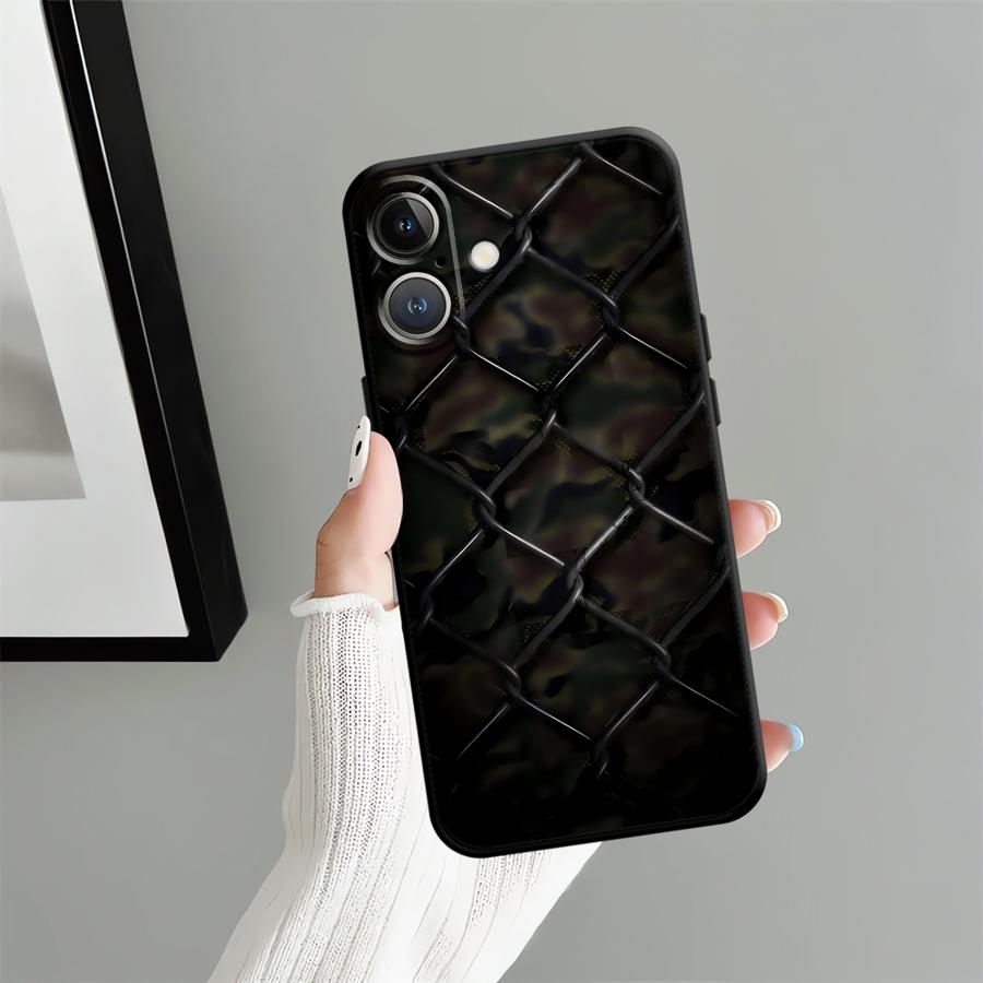 Мягкий чехол-бампер с камуфляжным рисунком для iPhone 11 15 Plus 17 16 Pro Max 12 SE 13 Mini 14 17Air X XS XR 7 8