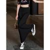 Classic Womens Black High Waist Pencil Skirt With Side Slit For Office Wear