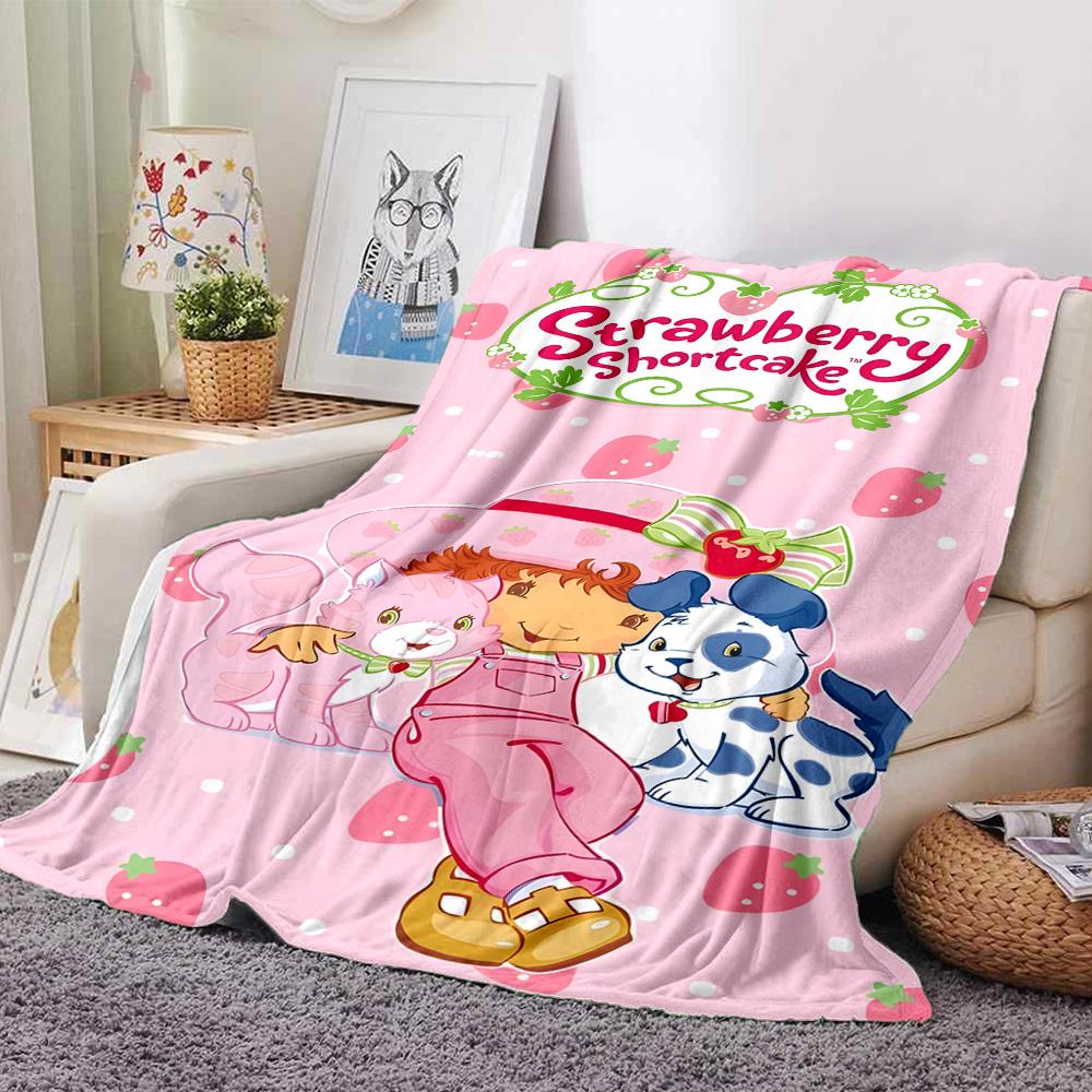 1pc Princess Strawberry14 Blanket, Gift, for Men and Women, Soft Blanket, Good for Sofa Bed Couch Travel, Lightweight Flannel Blanket