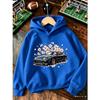 A loose, comfortable children's hooded pullover featuring a sports car and cherry blossom print—suitable for spring and autumn.