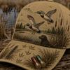 Outdoor Camo Hat for Men Women Vintage Hunting Baseball Cap, Duck Dog Pattern Hat, Breathable Moisture Retro Reed Wetland Cap Wicking Adjustable