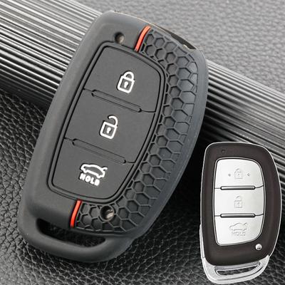 Для Hyundai Santa Fe Accent I10 I20 I30 IX35 2013 2014 2015 силиконовый дистанционный брелок кольцо цепочка чехол защитный чехол 3 кнопки
