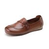Spring and Autumn Leather Middle-aged Single Shoes Soft-soled Women's Comfortable Flat-bottomed Casual Elderly Leather Shoes Tendon-soled Lazy Shoes