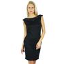 Women Black Bodycon Dress Knee Length With Heavy Sequin Neckline