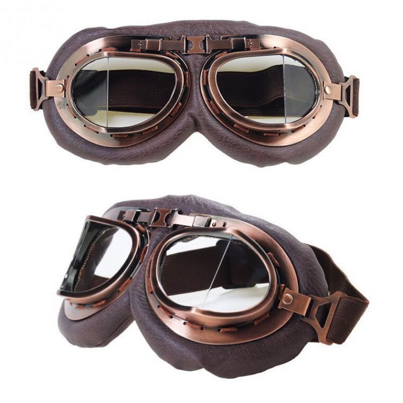 Vintage-Style Motorcycle Goggles Harley Riders Outdoor Cycling Windshield Eyewear With Helmet Compatibility