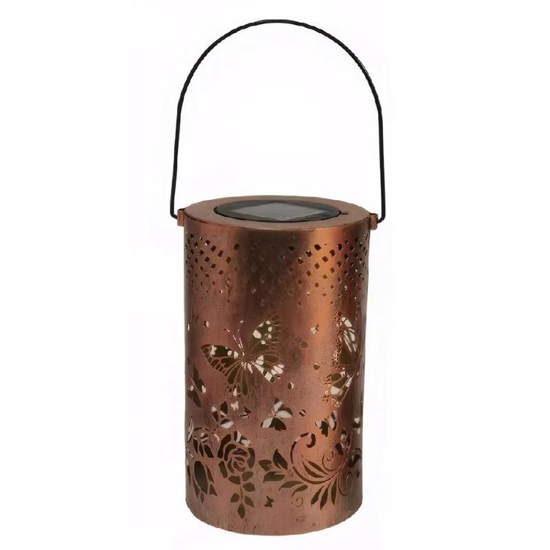 Butterfly Solar Outdoor Lantern Projection Solar Garden Light IP65 Waterproof Solar Hanging Lantern Light for Patio Lawn Pathway