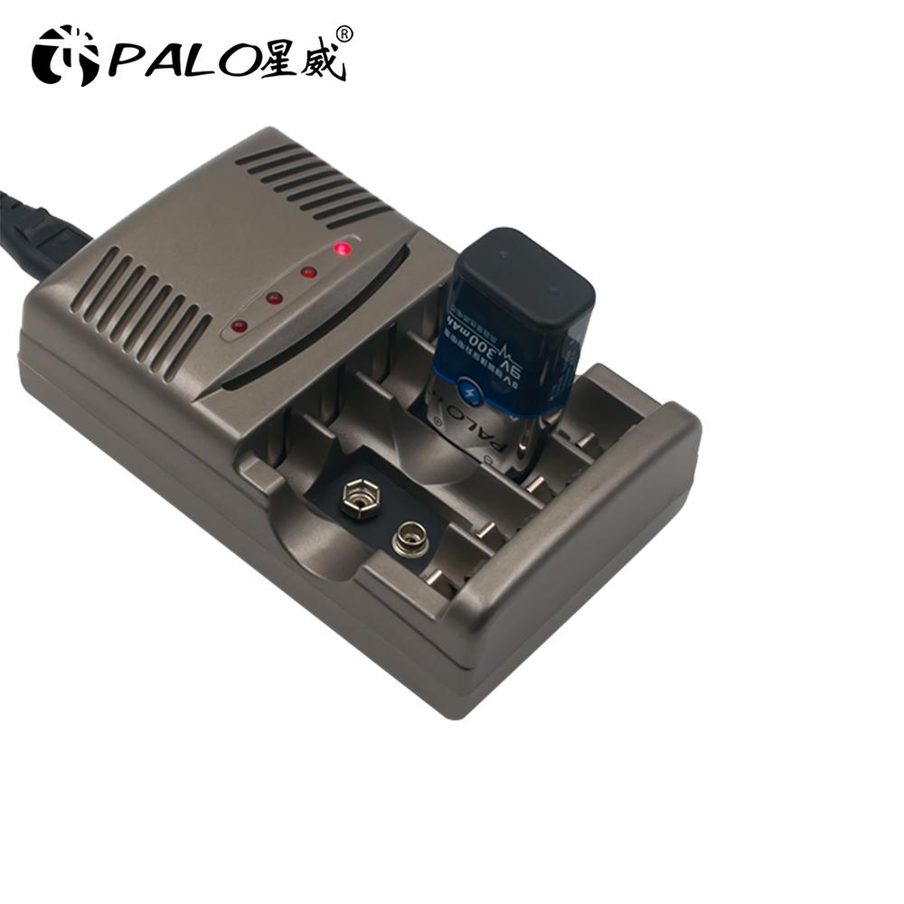 PALO Умное зарядное устройство со светодиодной подсветкой для NI-MH NI-CD AA AAA аккумуляторов для NI-CD LI-ION 9V 6F22 Многофункциональное зарядное устройство для аккумуляторов
