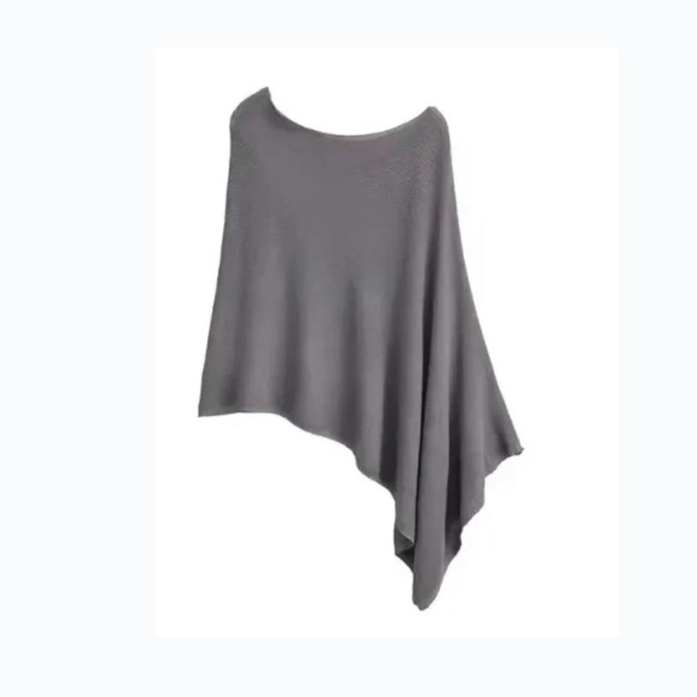 Ice Silk Irregular Cape Shawl Thin Knitted Sweater Top Women Fashion Sunscreen Scarf