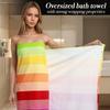 90*170 Cm Oversized Rainbow Stripe Beach Towel - Soft, Absorbent, Versatile Towel with A Strong Wrap for The Beach and Pool - Tropical Style