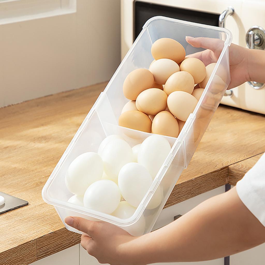 Expandable Refrigerator Plastic Storage Box With Partition Fruit Vegetable Storage Container Egg Box Kitchen Organizer