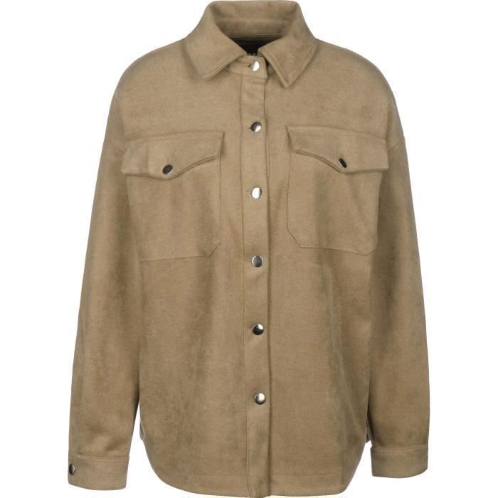 Chemisette Femme - Urban Classics - Loose - Marron - Manches Courtes - 2 Poches