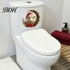 Bathroom Renovation Decor Christmas Sheep Toilet Stickers, Self-Adhesive Lamb Lid Decals, Waterproof Easy Peel Stickers Xmas for Tank Tile Home