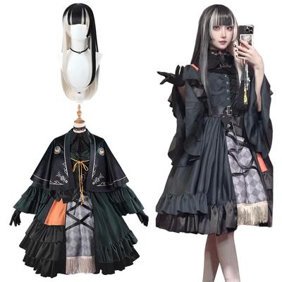Костюм для косплея Juufuutei Raden Lolita Hololive Идеально подходит для культурных и сценических выступлений Парик Раден Размер [Отличное качество] Парик,