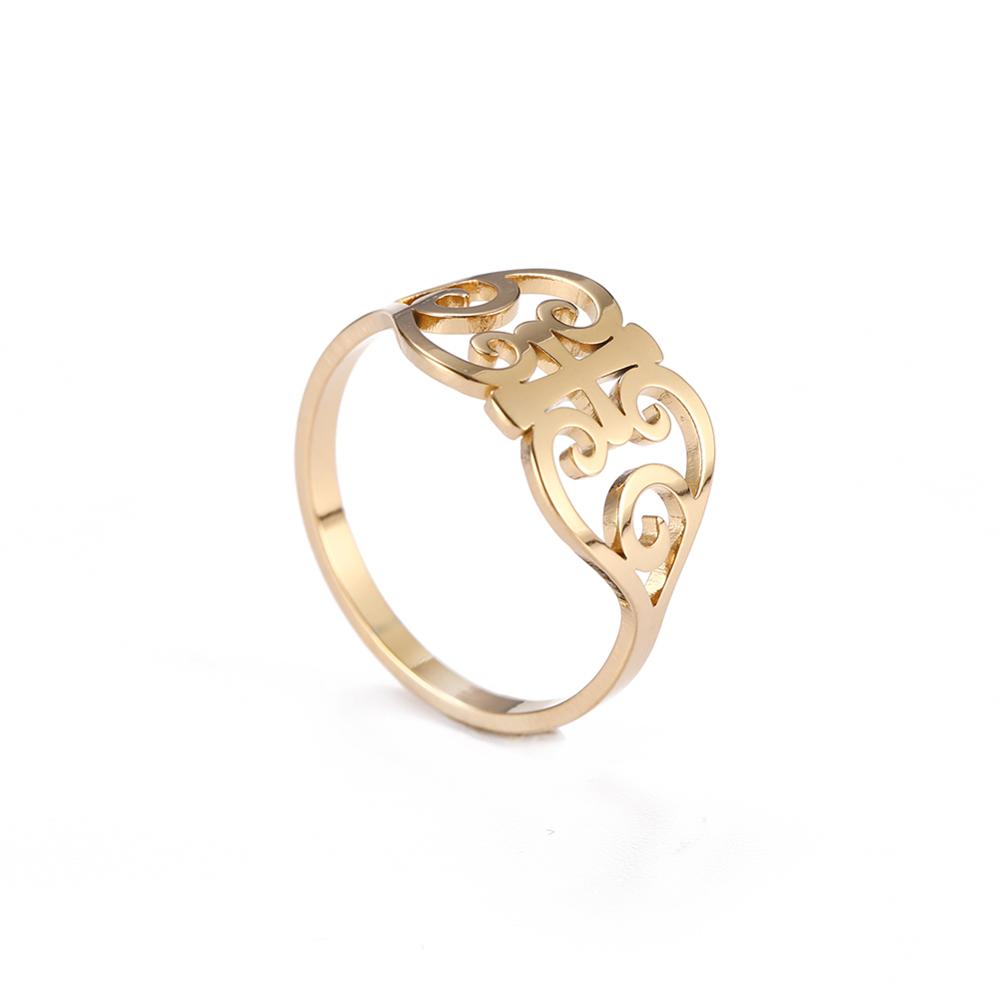 Women Vintage Flower Finger Rings Elegant Stainless Steel Rose Gold Casual Ring Anniversary Valentine's Day Gift