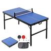 Mid-Size Ping Pong Table Foldable Table Tennis Game Table Indoor with Net