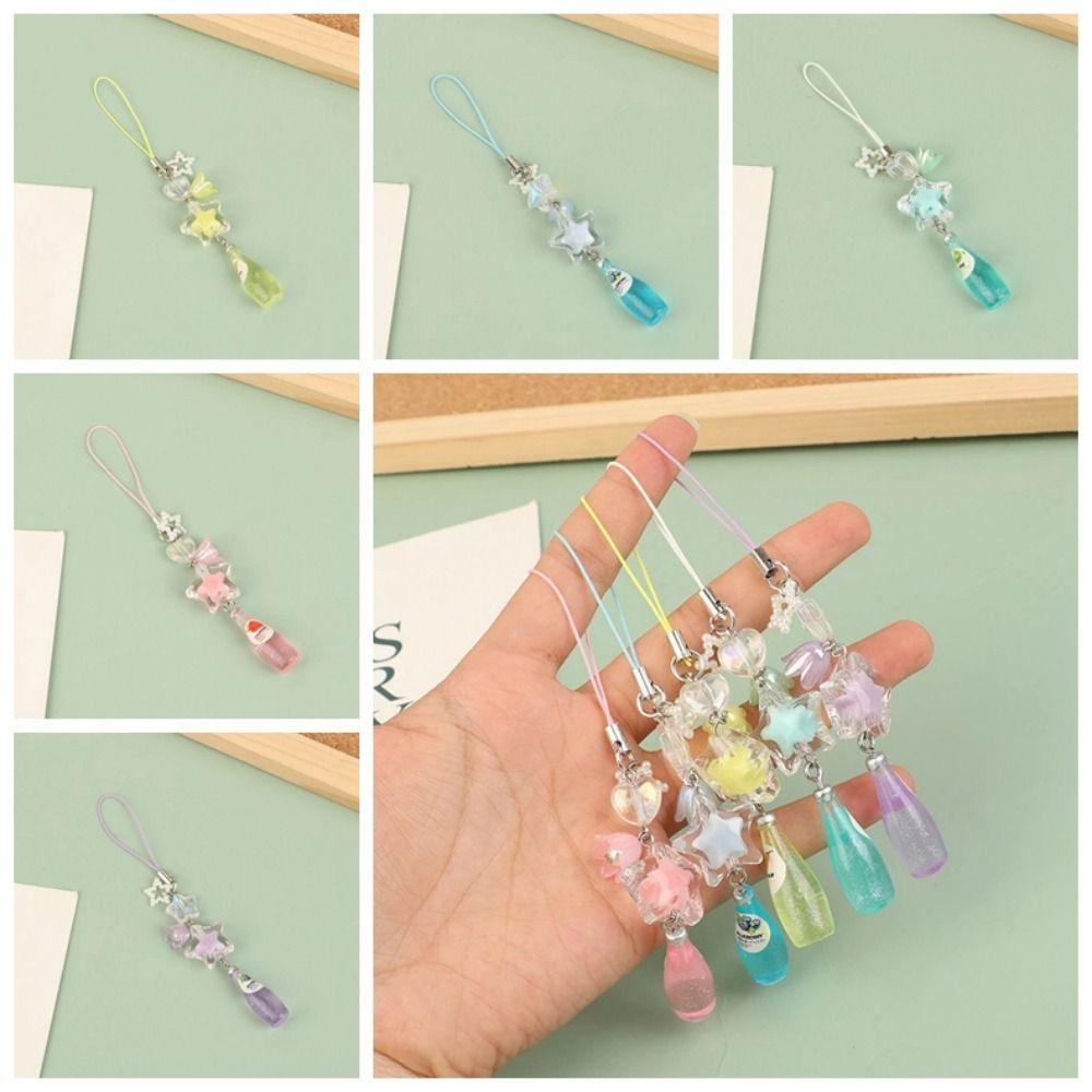 Drink Bottle Phone Lanyard Fruit Soda Phone Chain Y2K Phone Pendant Keyring Jewelry