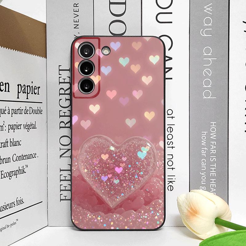 Стильный розовый кристальный чехол в форме сердца для Samsung Galaxy S25 S24+ S23 Ultra S22 Plus S20 S21 FE M53 M34 5G, мягкий чехол Y2K