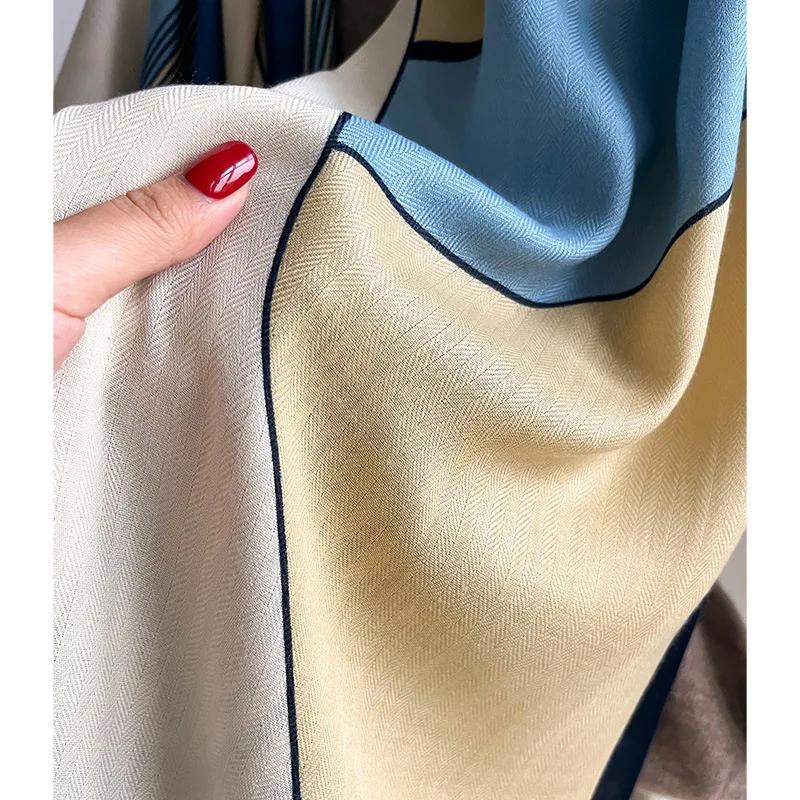Luxury Brand Scarf Wool Cotton Shawl Lady Wrap Large Pashmina Hijab Headband Scarves Autumn Winter Bufanda Foulard Beach Stoles