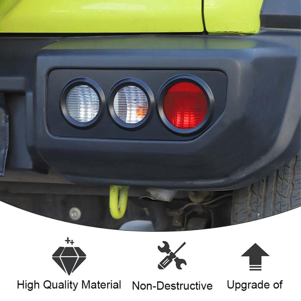 Car Tail Light Trim Decoration Cover for Suzuki Jimny 2019 2020 2021 2022 2023 Exterior Accessories, ABS Black