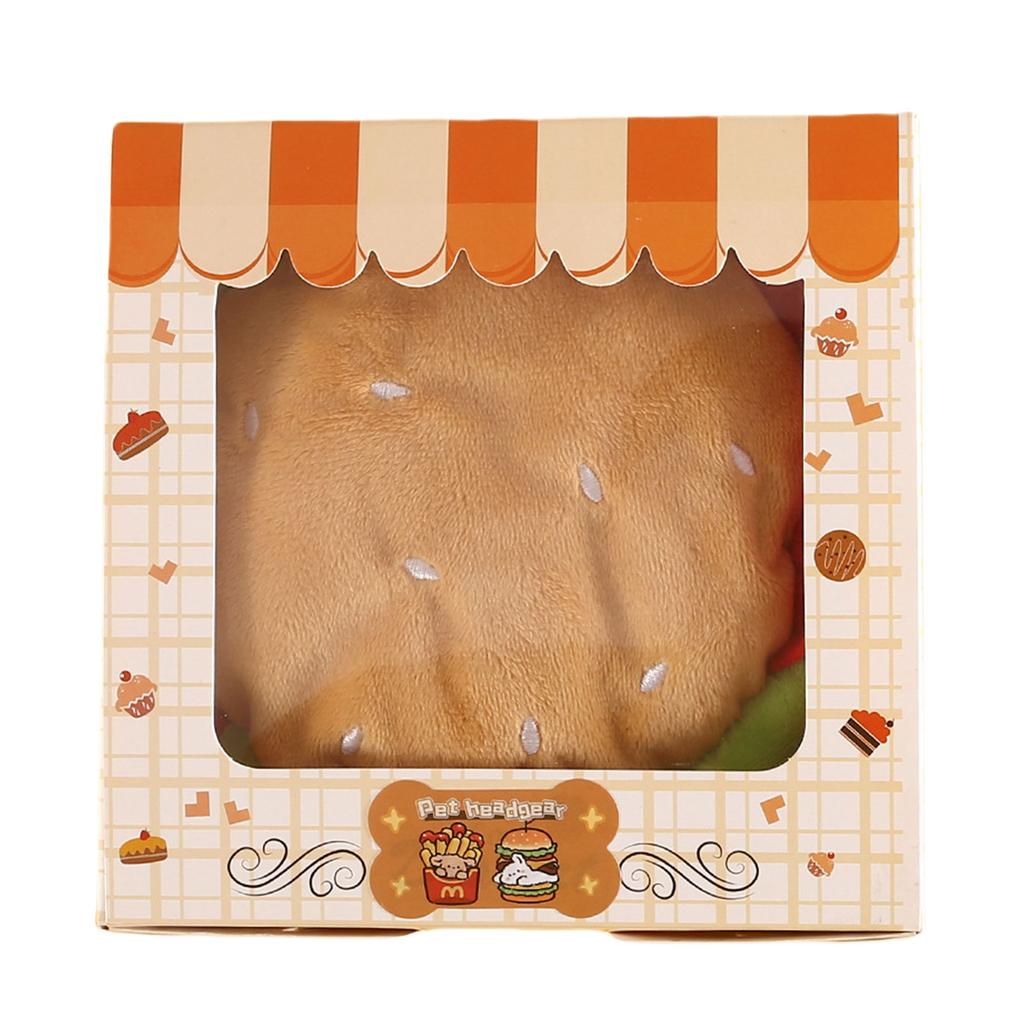 Плюшевая шапка-гамбургер для питомца для защиты ушей и головы, смешная шляпа на Хэллоуин для маленьких собак, кошек, теплая зимняя шапка