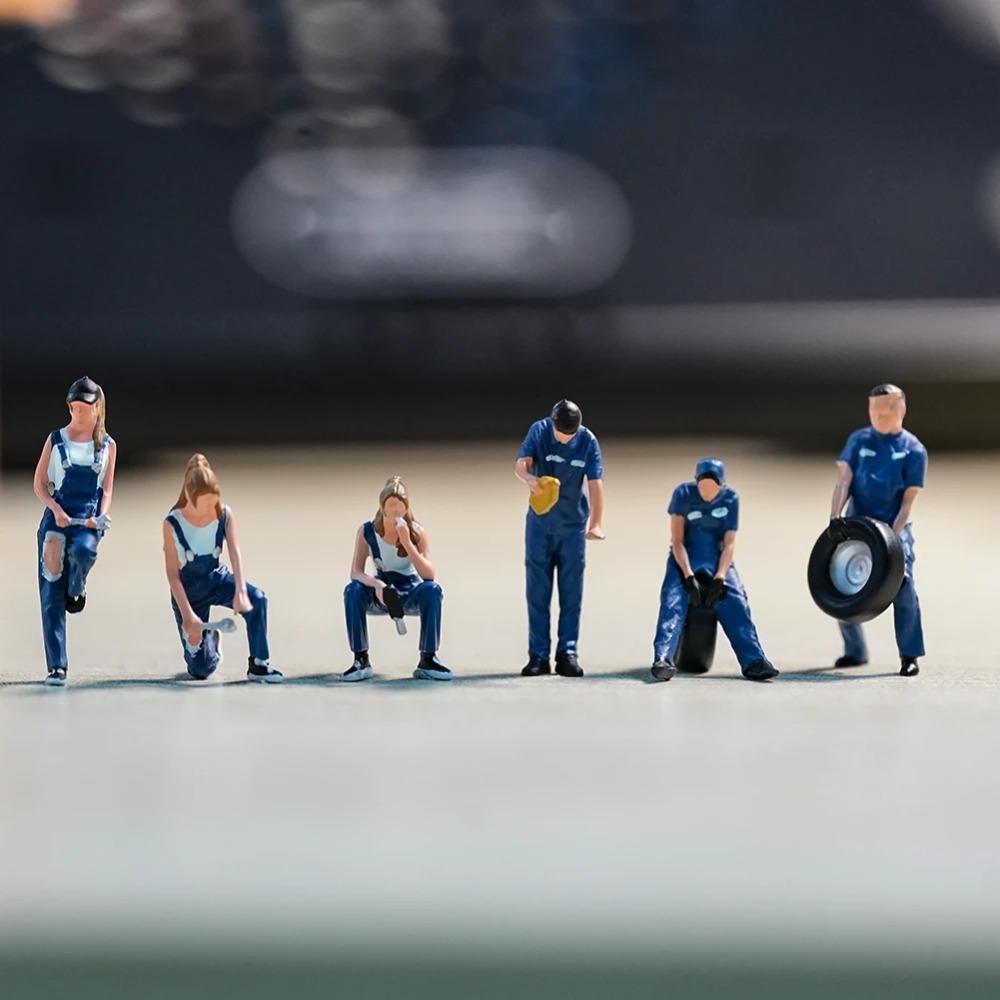 Раскрашенные миниатюры Масштаб 1/64 Красота Красивый Мальчик Полицейский Девушки Мужчина Женщина Сцена Фигурка Модель Для Автомобиля Транспортные Средства Украсить