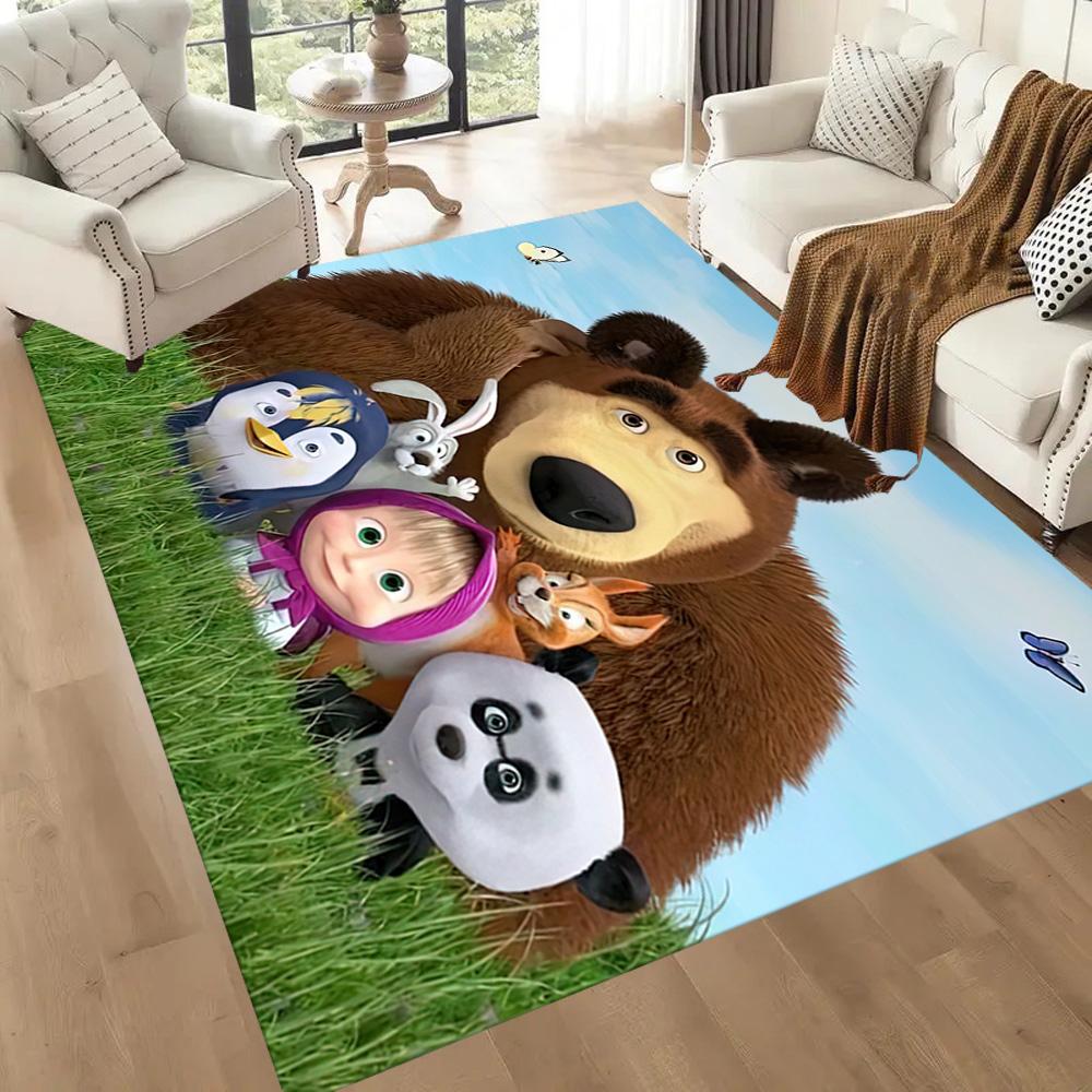 Masha Bear Carpet Suitable for Study room Entryway Balcony Playrooms Anti-slip Rug Decorate Offices Best for Christmas