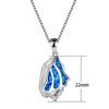 Unique Ocean Conch White Blue Fire Opal Stone Pendant Necklaces For Women 925 Sterling Silver Animal Jewelry Chain Necklace Gift