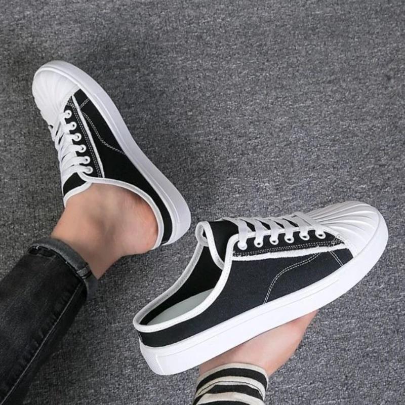 Модные мужские туфли мюли полухолщовые шлепанцы резиновые плоские мужские тапочки Y2k высокое качество модные дешевые туфли ликвидация шлепки 2025 весело