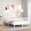 VidaXL Bed Frame with Headboard White Small Double Solid Wood 3194802