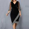 L-5XL Large Size Dress for Women Plus Size Black Vestidos Formal Occas Dress Elegant Long Skirt Party Female Clothin