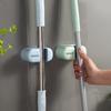 Mop Hook Hanging Rack, Non-drilling Wall-mounted Bathroom Mop Storage Rack, Adhesive Strong Fixing Snap-on Broom Clamp