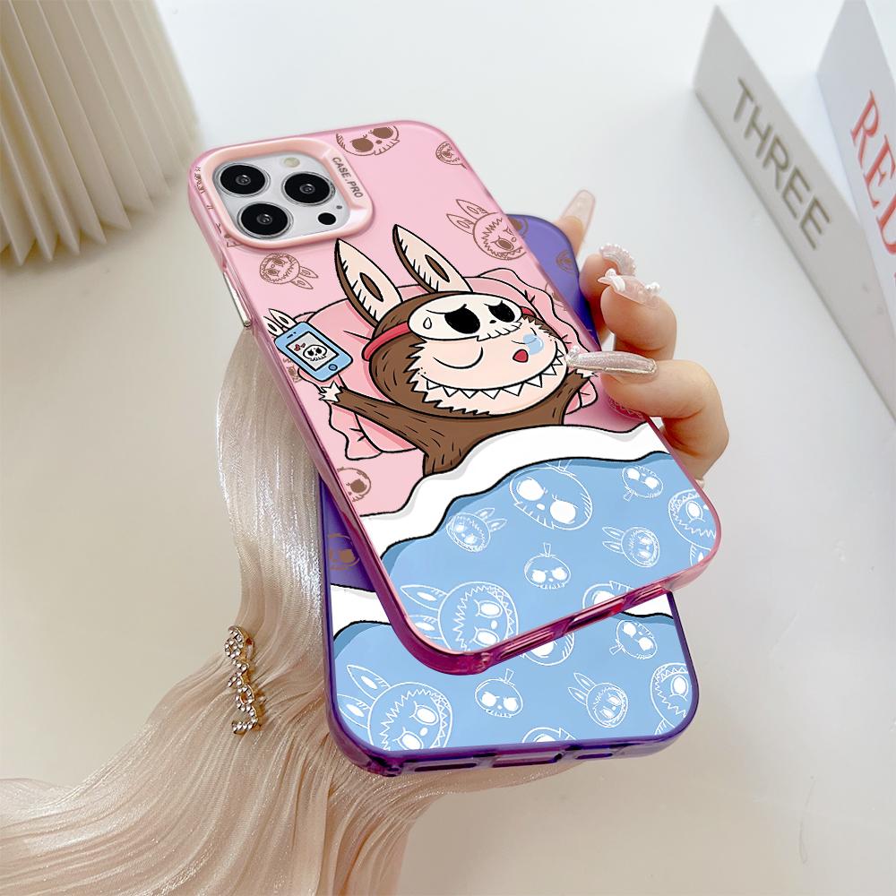 Окрашенный узор, цветной серебристый, двухсторонний, жесткий, противоударный чехол для телефона с защитой от падений для OnePlus OPPO Reno Realme