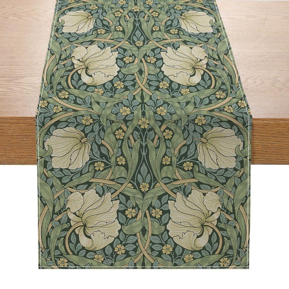 Flourishing Flowers Table Cover Pastoral Style Tablecloth Floral Table Runner  Home Decor