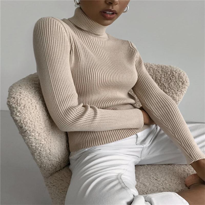 Hirsionsan элегантный базовый вязаный свитер женский 2021 облегающий женский теплый трикотаж повседневные пуловеры женский однотонный джемпер