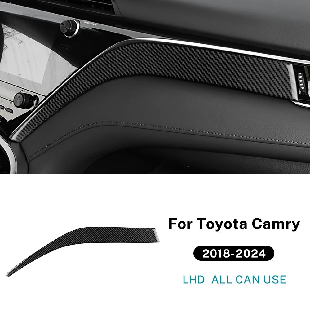Настоящее мягкое углеволокно для Toyota Camry XV70 2018 2024 LHD RHD Наклейка на приборную панель пассажира