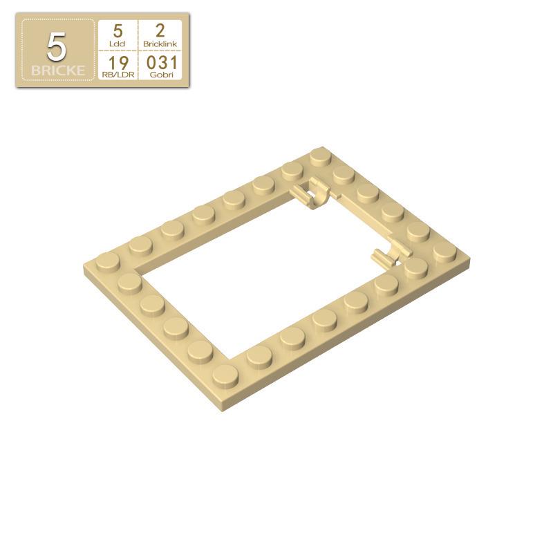 BRICKE 6x8 Hollow Trap Plate & Movable Door Building Block, Compatible with LEGO 92107 Small Particle Blocks.