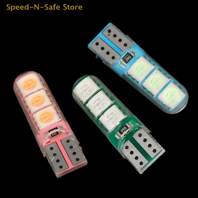 Светодиодная лампа W5W T10 5050 6SMD, термостойкая, для автомобильного интерьера и подсветки номерного знака