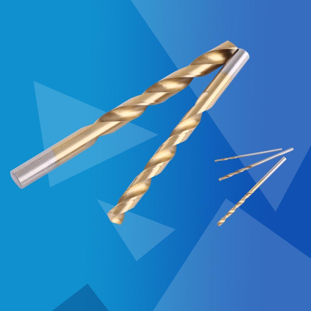 19pcs Anti-Rust Gold Finish High Speed Steel Drill Bits Straight Shank Drill Bits For Plastic