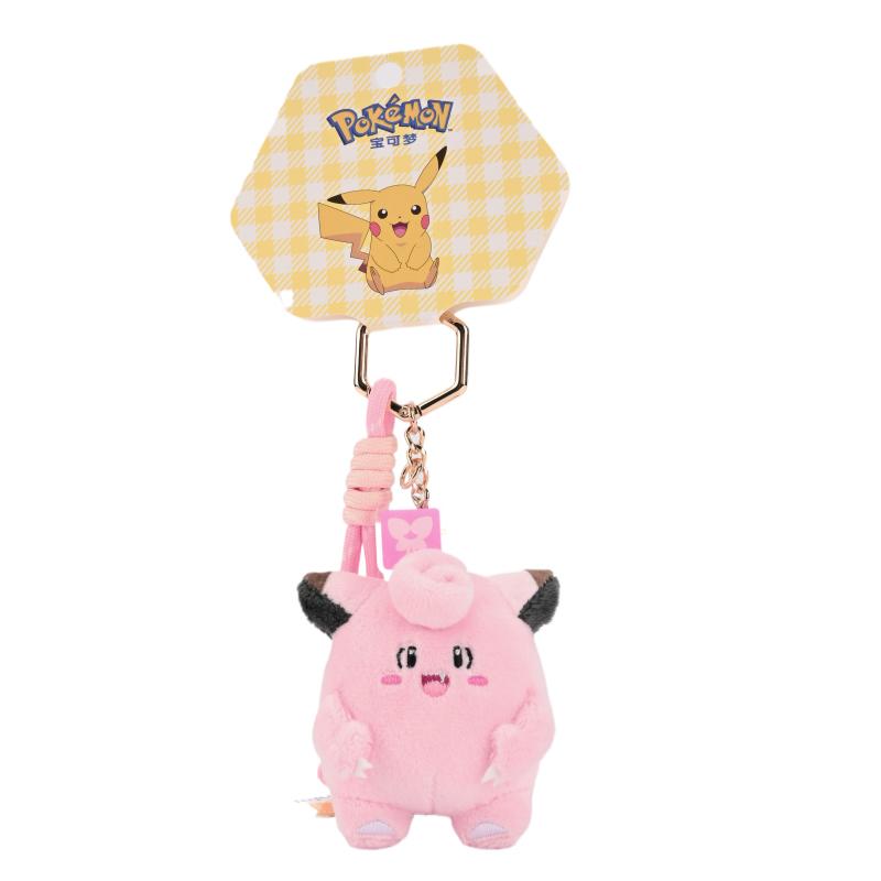 Anime Kawaii Pikachu Keychain Gengar Mew Jigglypuff Mimikyu Stuffed Toy Cute Plush Keyring Doll Pendant Gift